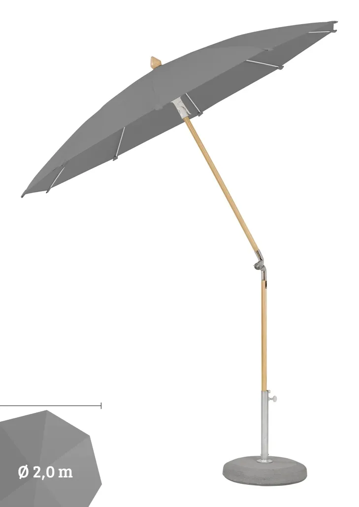 Sonnenschirm GLATZ Stockschirm �ALEXO rund � 200cm smoke� Sonnenschutz